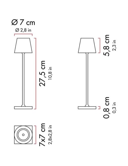 Zafferano Poldina Pro Micro Table Lamp Corten