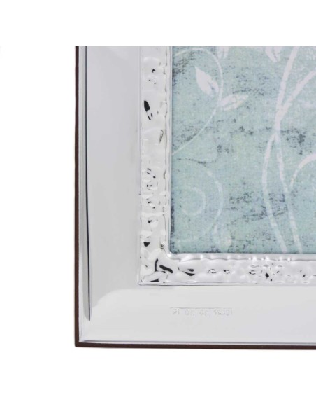 Cornice Portafoto Lucida con Fascia Puntellata cm 18x24 in Argento  