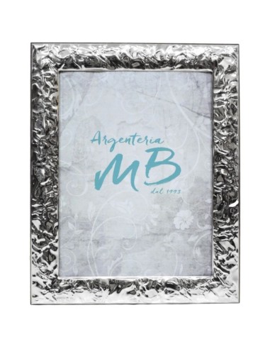 Silver Picture Frame Glossy Creased Effect cm 18 x 24 