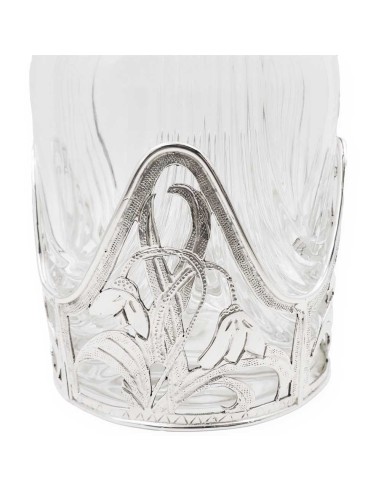 Crystal Liquor Bottle with Solid Silver Base...