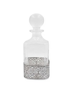 Crystal Whiskey Decanter with Solid Silver Baroque Base