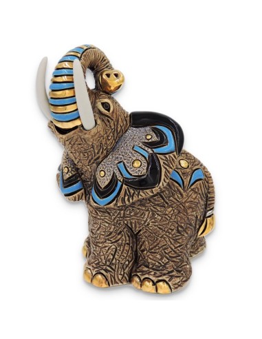Elefante Samburu Scultura in Ceramica 