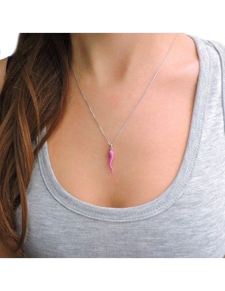 Bracciale Catena Donna in Argento 925 Rodiato con Ciondolo Doppio Cuore
