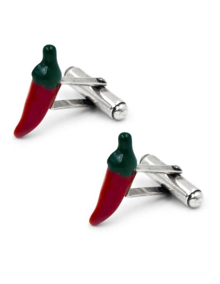 Gemelli da Polso Peperoncino in Argento Smaltato
