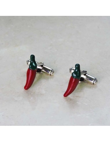Gemelli da Polso Peperoncino in Argento Smaltato