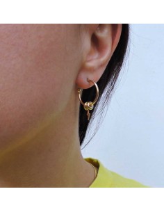  Orecchini Cerchi in Argento 925 Placcato Oro con Fulmine 2