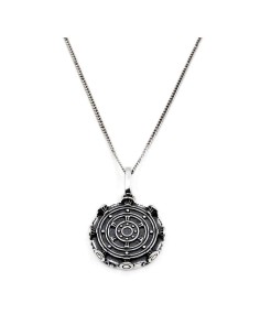 Collana Grumetta in Argento 925 con Ciondolo Tondo Labirinto