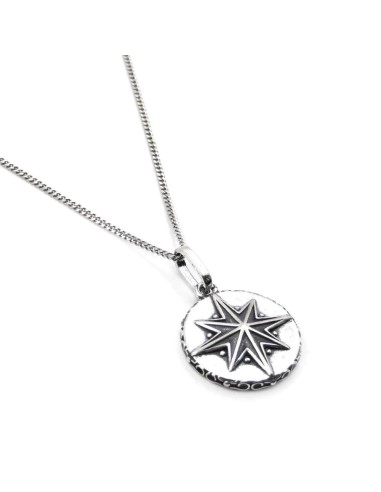 Men's Sterling Silver Curb Necklace with Wind...