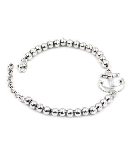Bracciale Ancora con Sfere in Argento 925 