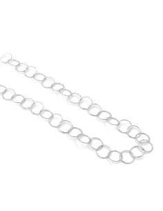 925 Sterling Silver Circles Necklace with Diamond Effect