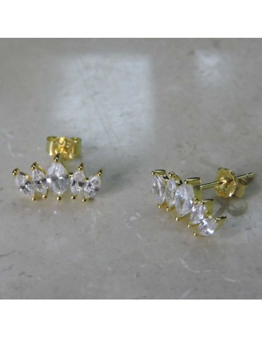 Earrings in Gold Plated 925 Sterling Silver and...