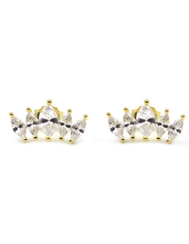 Earrings in Gold Plated 925 Sterling Silver and...