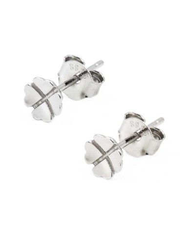 925 Sterling Silver Four Leaf Clover Earrings  