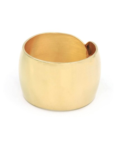 Bracciale in Argento 925 Placcato Oro Lucido Bombato con Chiusura a Perno