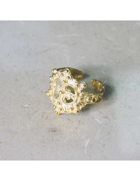 Anello Fede Sarda in Filigrana di Argento 925 Placcato Oro