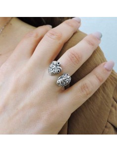 Herz oder Gehirnring aus 925er Sterlingsilber 2
