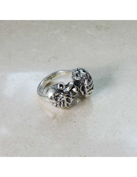 Heart or Brain 925 Sterling Silver Ring 