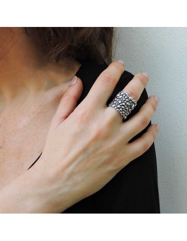 925 Sterling Silver Bubbles Band Ring 