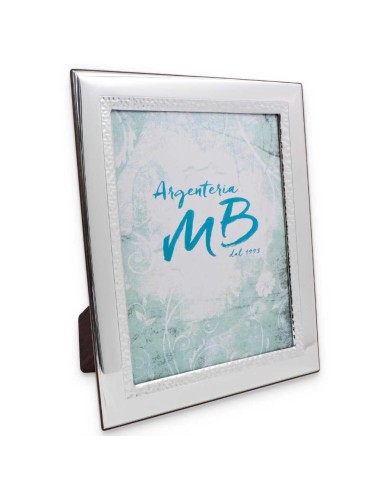 Cornice Portafoto Lucida con Fascia Puntellata cm 13x18 in Argento  