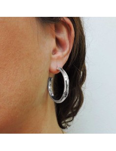 925 Sterling Silver Bamboo Hoop Earrings  2