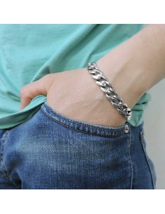 Panzerkette Armband aus Brüniertem 925er Sterlingsilber 2