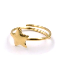 Anello Stella in Argento Placcato Oro Giallo 2