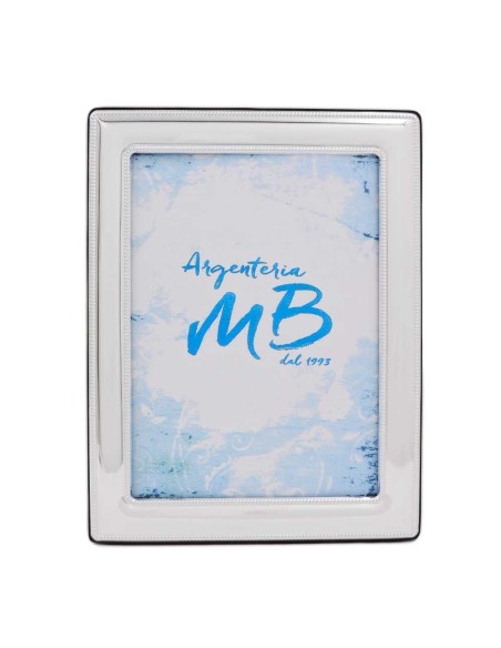 Picture Frame 5x7 Glossy Silver Frame with Beaded Edge
