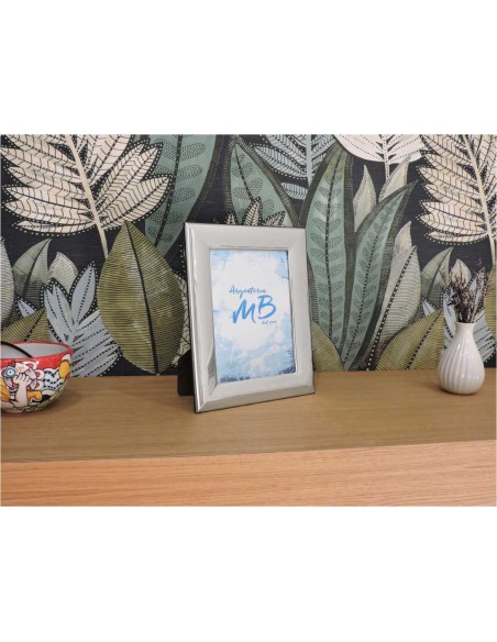 Picture Frame 5x7 Glossy Silver Frame Wide Band