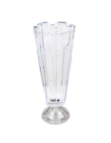Bolero Crystal Vase with Round Silver Base