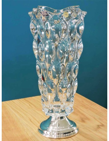 Samba Kristallvase mit Rundem Silbersockel
