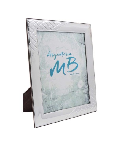 Silver Picture Frame 7 x 9 with Weaving Decoration