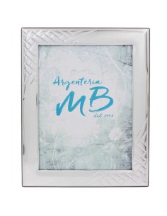 Silver Picture Frame 7 x 9 with Weaving Decoration 2