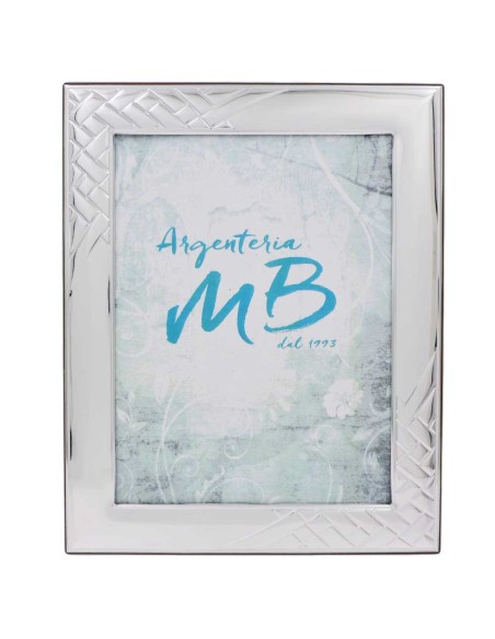 Cornice Portafoto Lucida Decoro Intreccio cm 18x24 in Argento  