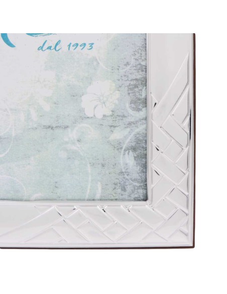 Silver Picture Frame 7 x 9 with Weaving Decoration