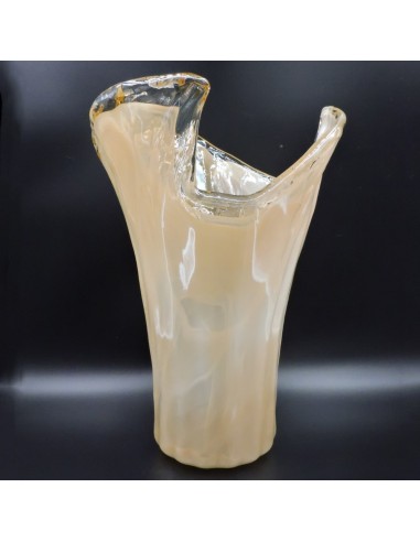 Murano Glas Vase Honig Wirbel