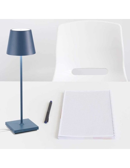 Zafferano Poldina Pro Tischlampe Blau