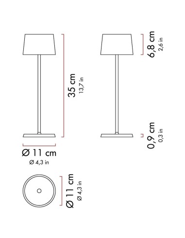 Zafferano Olivia Pro Table Lamp Corten