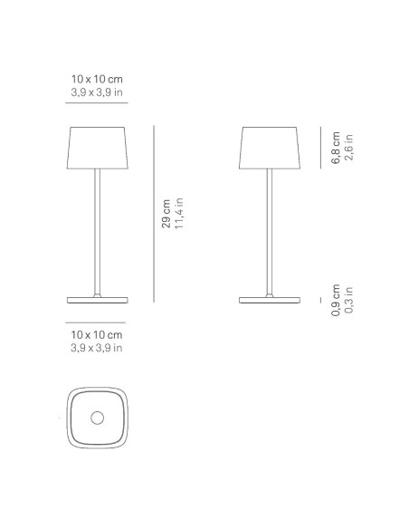 Zafferano Ofelia Pro Table Lamp Dark Grey