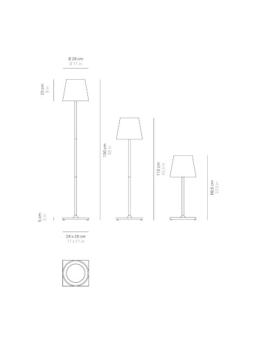 Poldina Pro XXL Lampada da Terra / Tavolo LED...