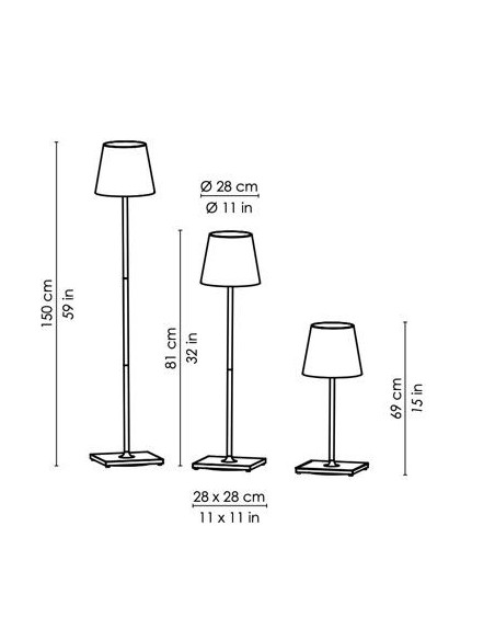 Poldina Pro XXL Lampada da Terra / Tavolo LED Dimmerabile - Corten