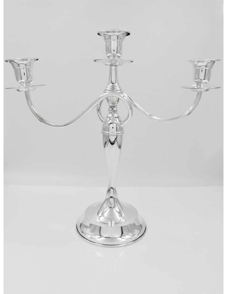 Kandelaber aus 925er Sterlingsilber mit Drei Verschlungenen Armen