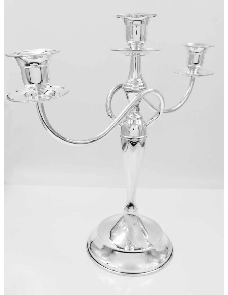 Kandelaber aus 925er Sterlingsilber mit Drei Verschlungenen Armen