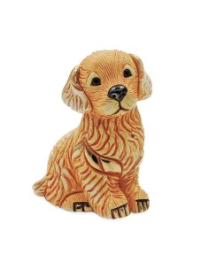 Golden Retriever Puppy Ceramic Sculpture De Rosa Rinconada