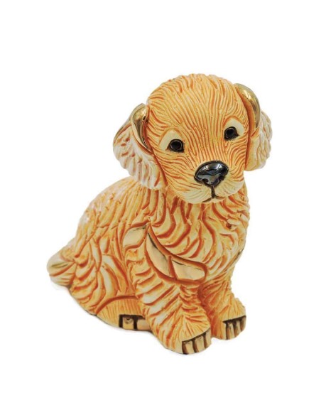 Cucciolo Golden Retriever Scultura in Ceramica De Rosa Rinconada