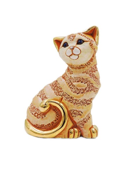 Gatto Rosso Scultura in Ceramica De Rosa Rinconada