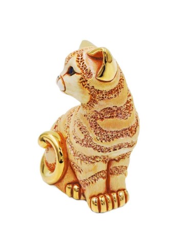 Ginger Cat Ceramic Sculpture De Rosa Rinconada