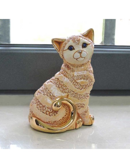 Ginger Cat Ceramic Sculpture De Rosa Rinconada