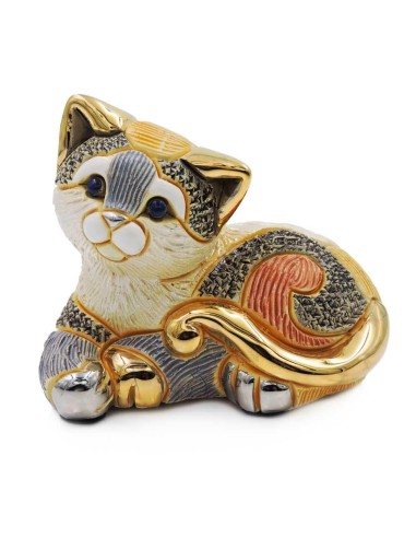 Gattino Calico Scultura in Ceramica De Rosa Rinconada