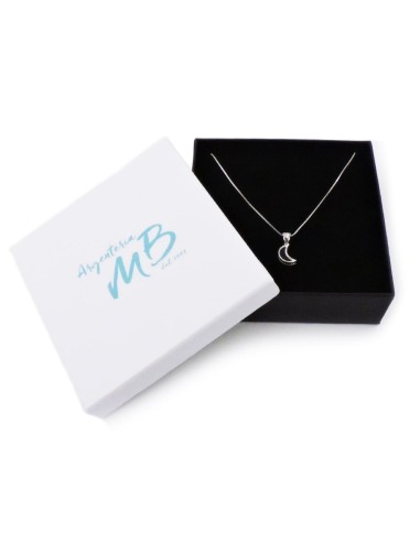 Collana con Ciondolo Mezza Luna in Argento 925...