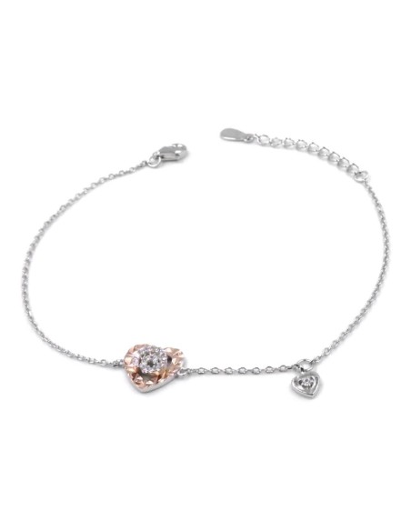 Bracciale Catena Donna in Argento 925 Rodiato Con Ciondolo Doppia Stella
